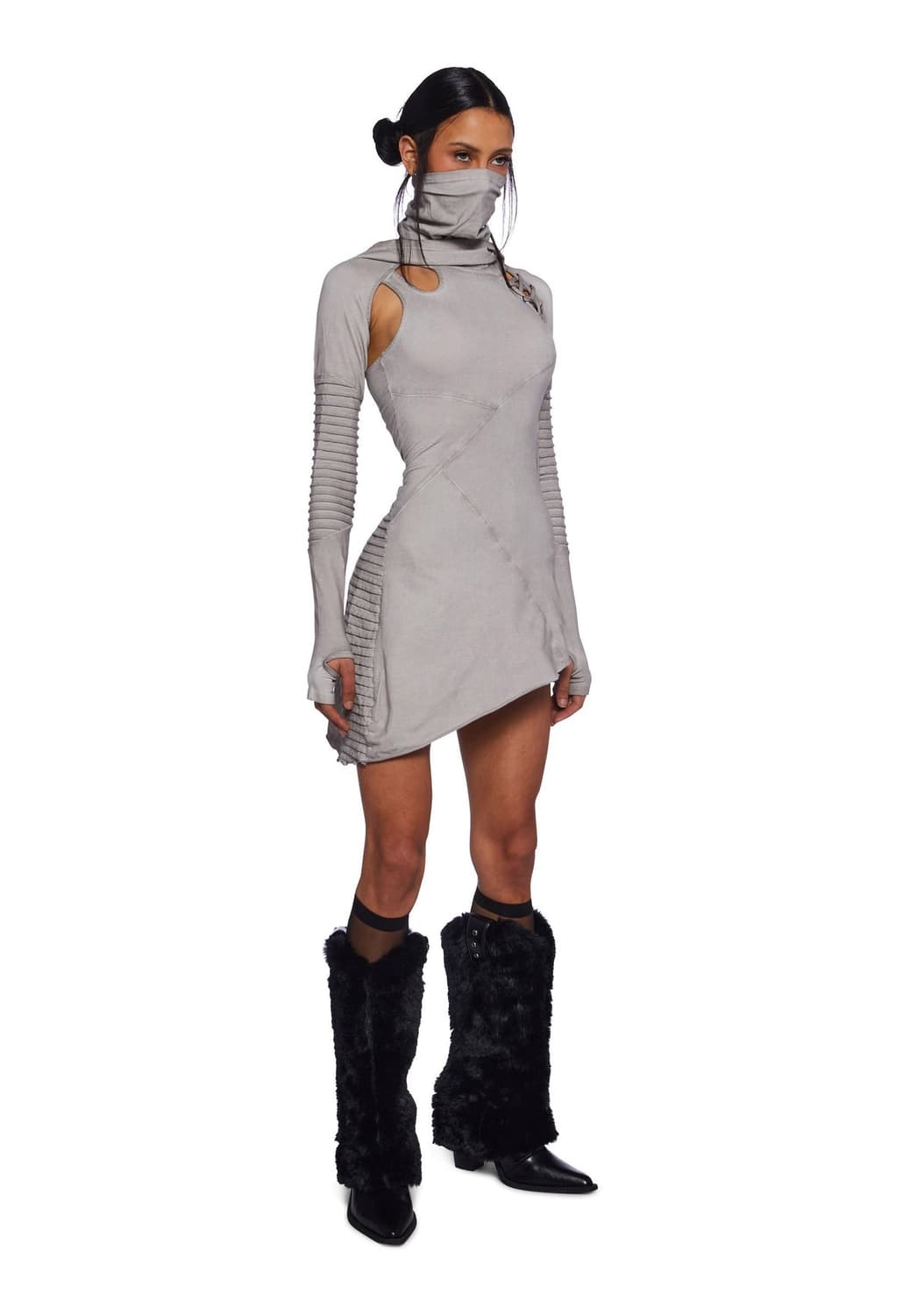 Dolls kill 돌스킬 후드 미니 원피스 그레이 상품이미지2