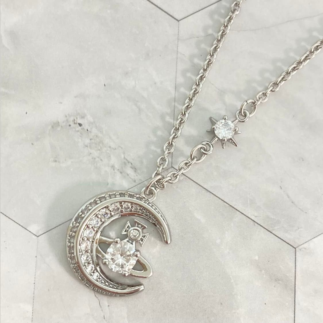 비비안웨스트우드 아카이브 달과별 지르코니아 큐빅 도리나 팬던트 목걸이 상품이미지1