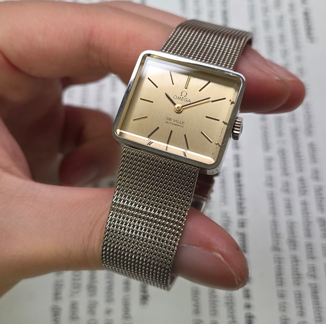 빈티지 오메가 드빌 사각탱크 샴골판 각유리 여성용 브레이슬릿 ver. 상품이미지3