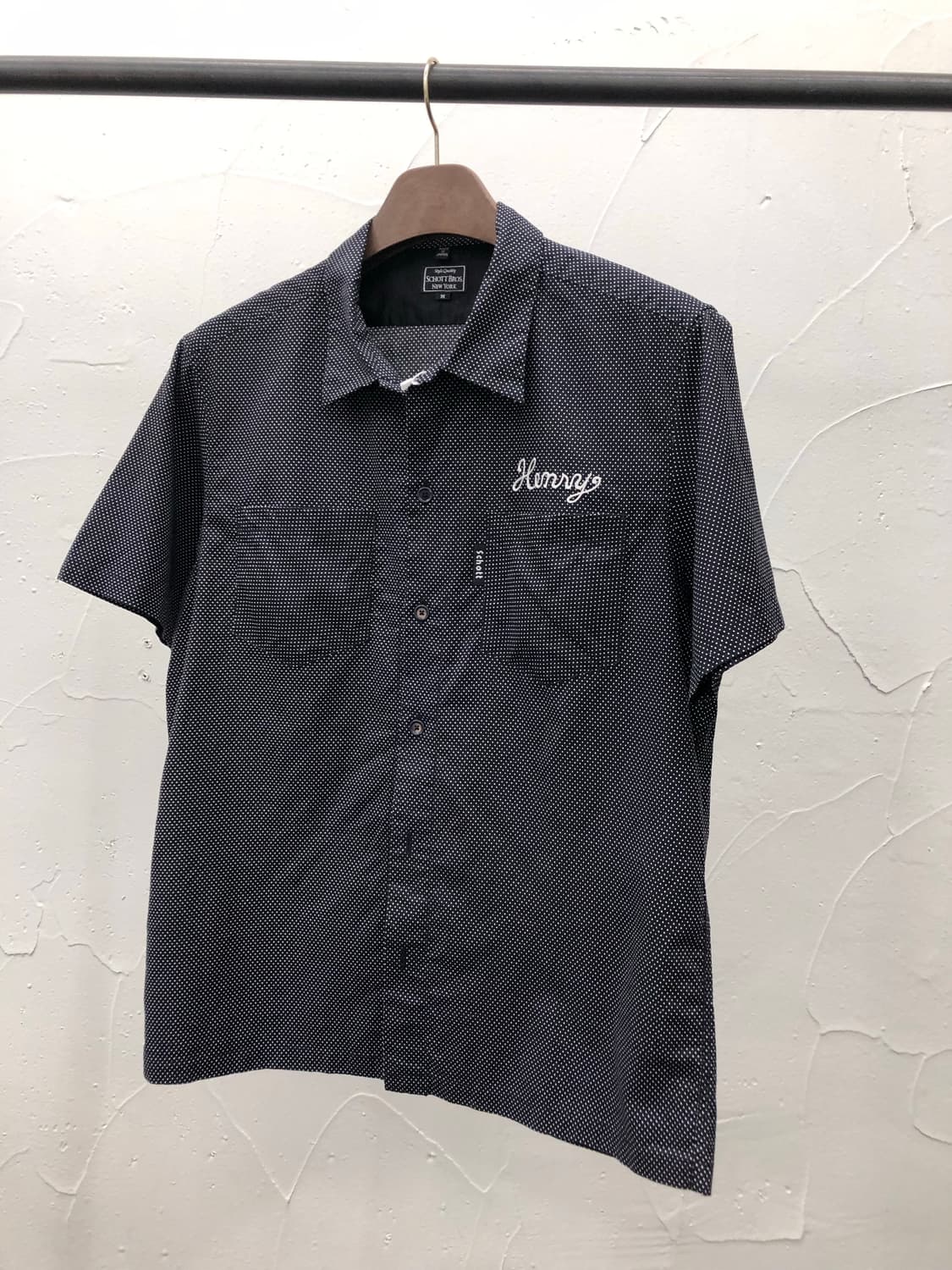 schott bros 일본 생산 도트 셔츠 상품이미지1
