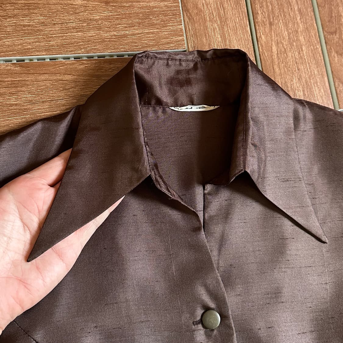Mary celeste wide collar satin shirts 상품이미지6