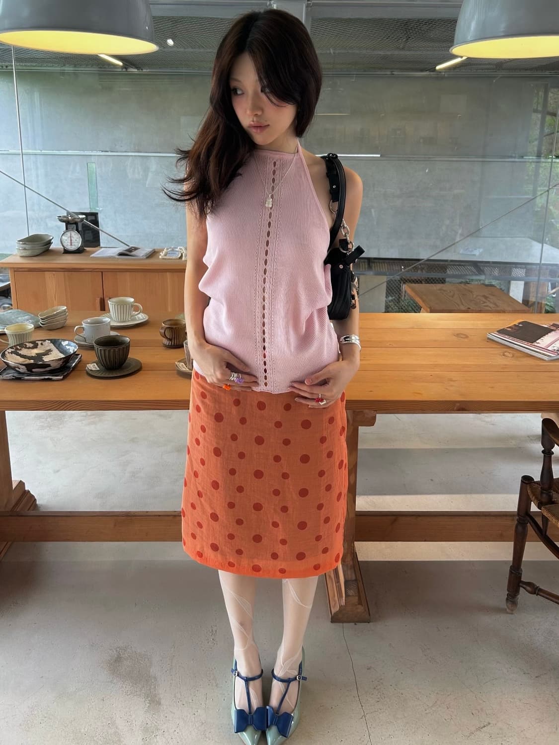 ReAimNess 도트 더블 레이어 스커트 상품이미지5