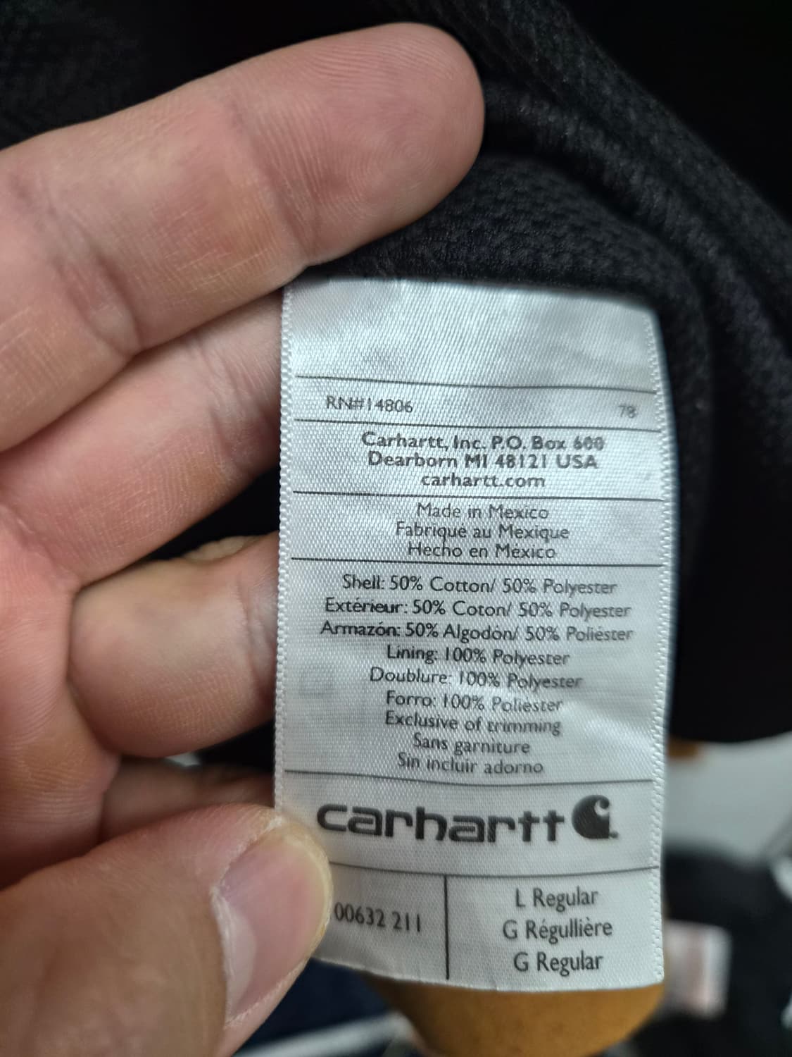 L/105) 칼하트 써멀 후드집업 팝니다 상품이미지4