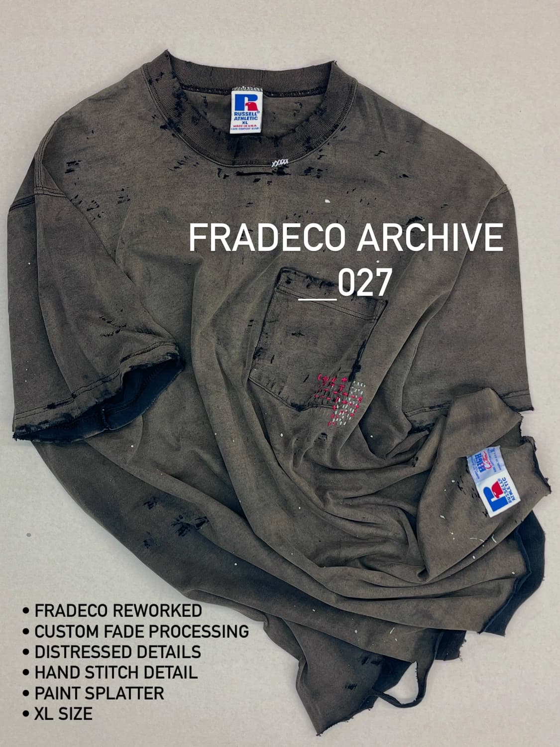 FRADECO REWORKED RUSSELL POCKET TEE 상품이미지1