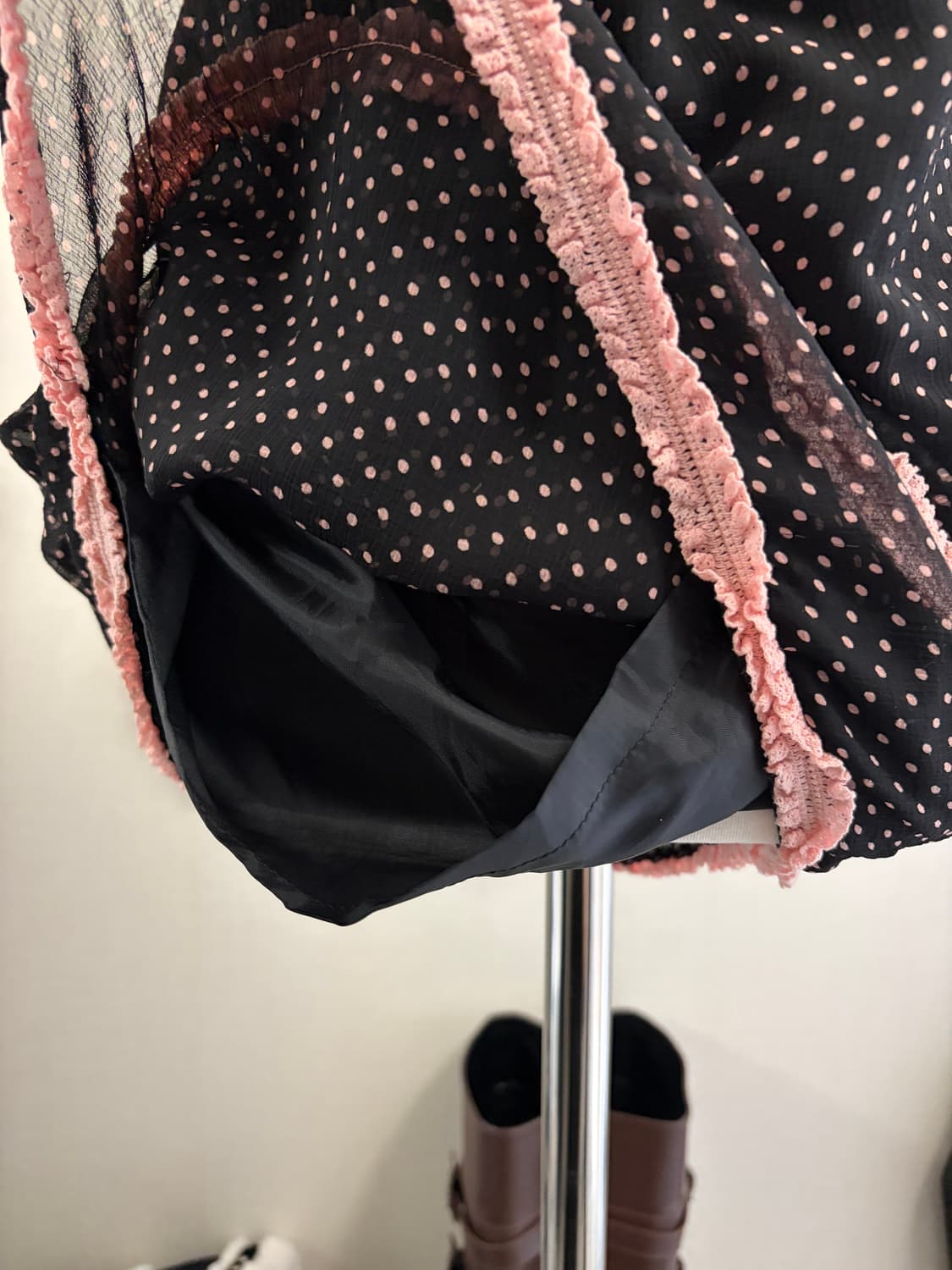 빈티지 도트 핑크 레이스 나시  상품이미지6