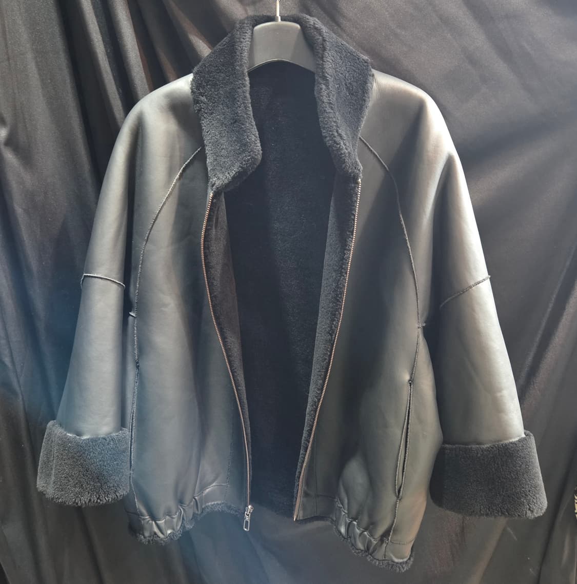 셀렙샵 양모 리버시블 양모 하프코트 상품이미지5