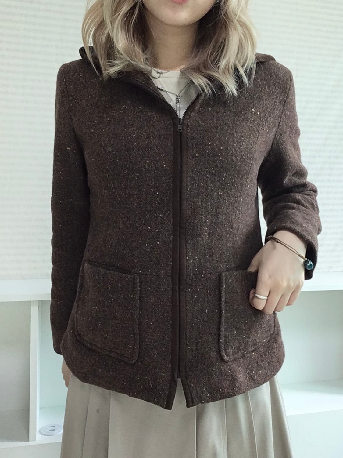 jpn vintage brown bokashi hood zip-up ja 상품이미지2