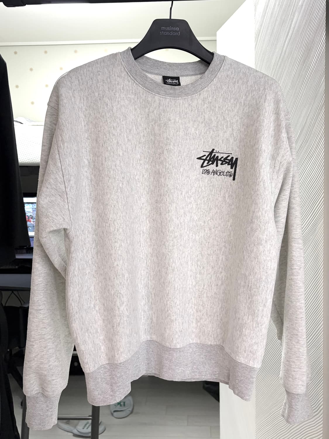스투시 스탁 LA 크루넥(맨투맨) 애쉬헤더 M 상품이미지1