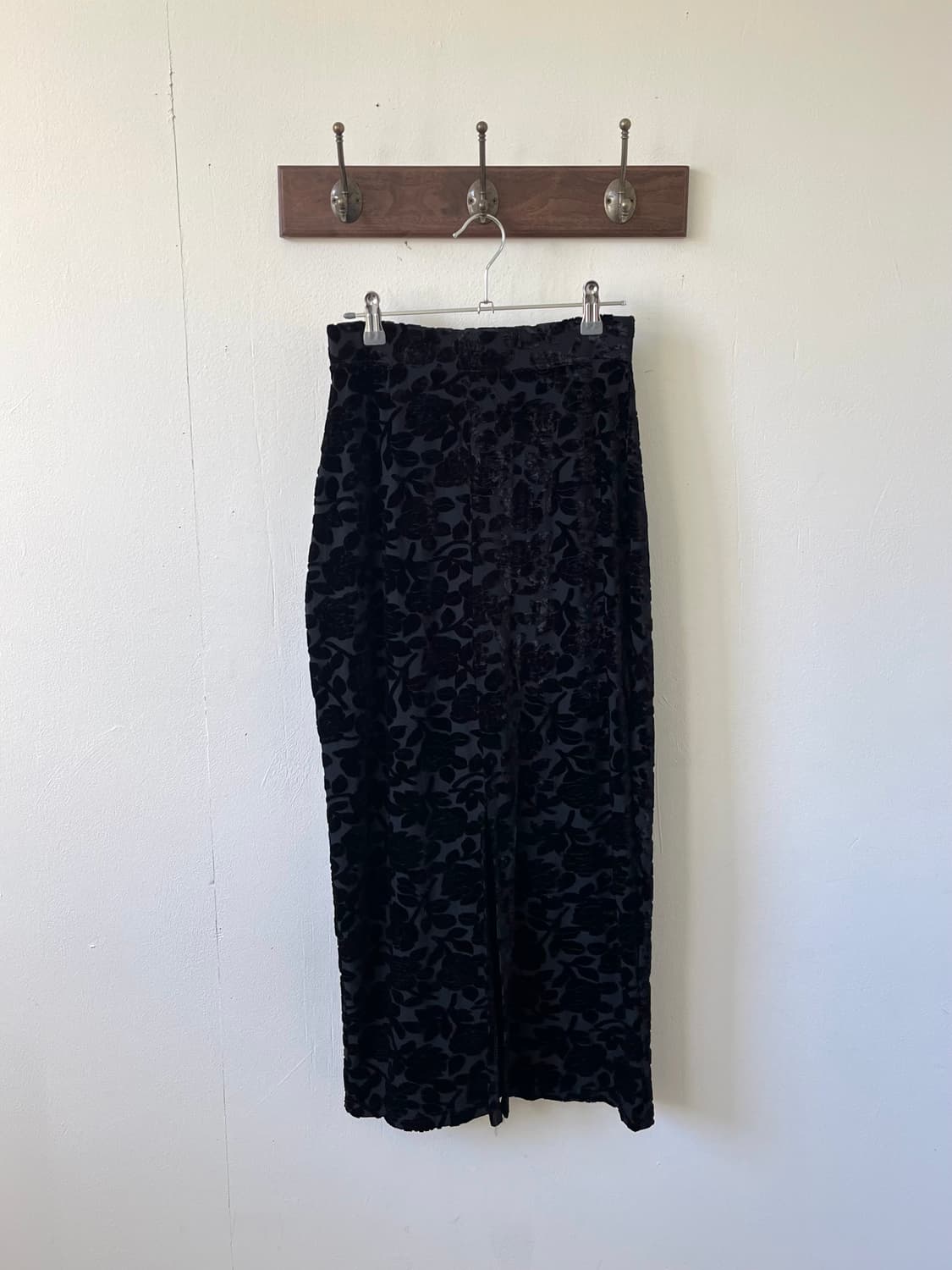 japan vtg 벨벳 플라워 밴딩 스커트 상품이미지3