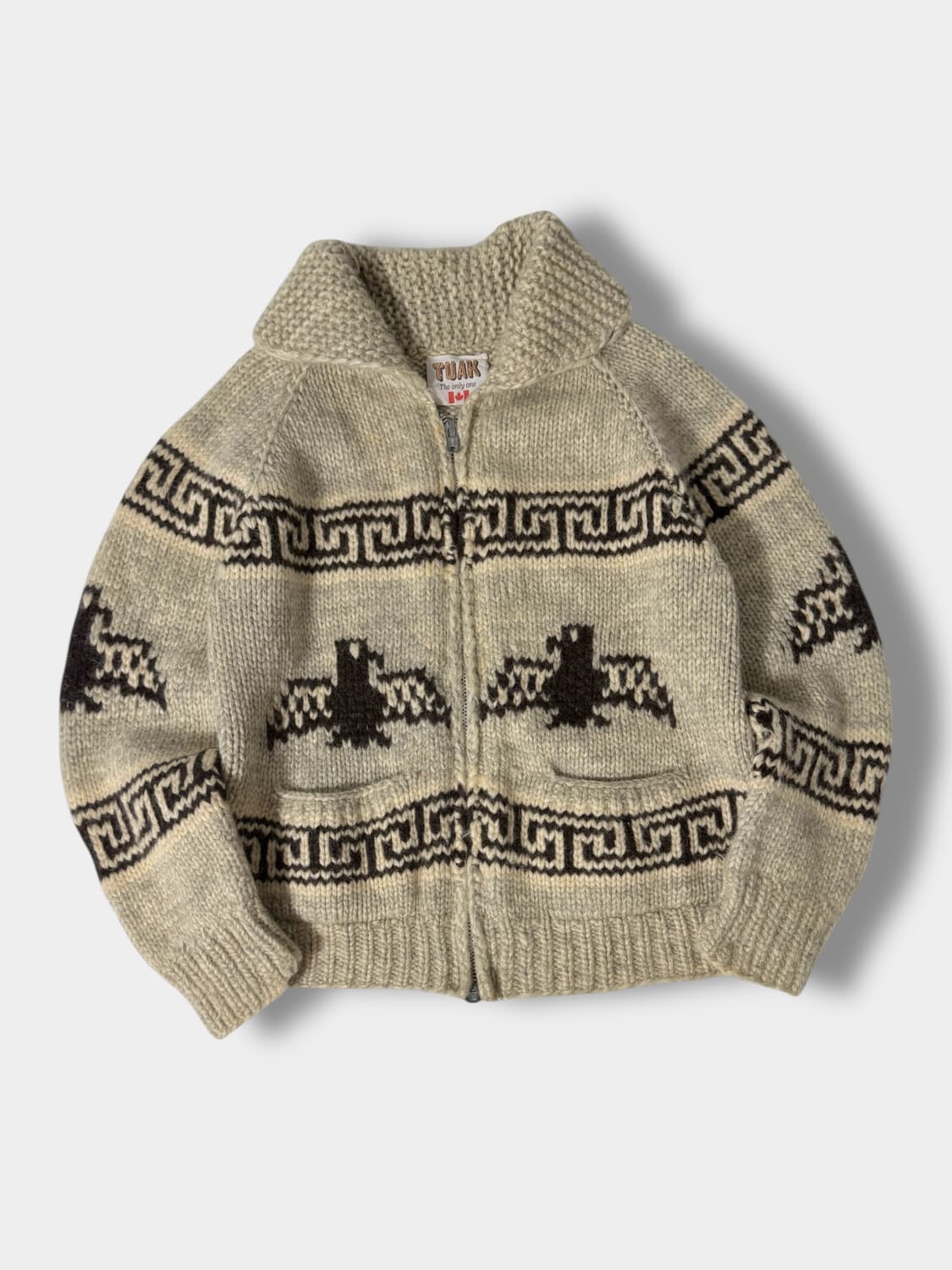 80‘s TUAK 루즈핏 캐나다 썬더버드 해비 울 코위찬   상품이미지1