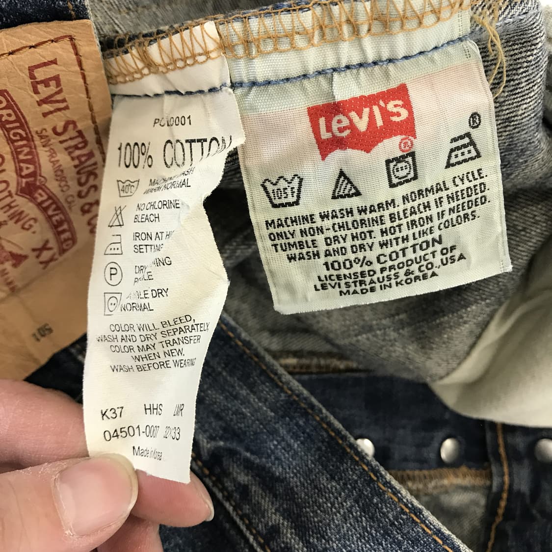 리바이스 00s 501 워싱 데님청바지 [31-32인치] 상품이미지5