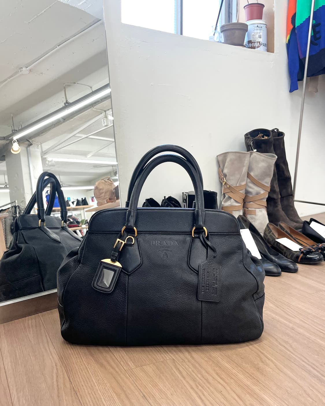 프라다 테수토 비텔로 다이노 토트백 상품이미지1