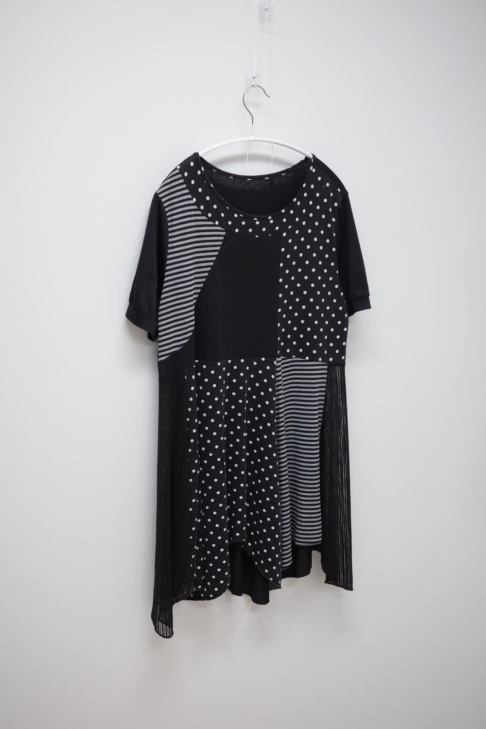 Dot stripe mix half t-shirt 상품이미지4