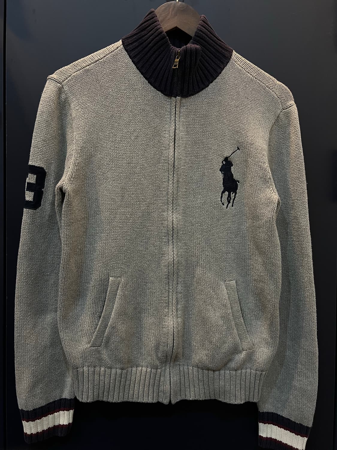 폴로 랄프로렌 빅포니 치프키프 그레이 니트 집업(18-20) 상품이미지1