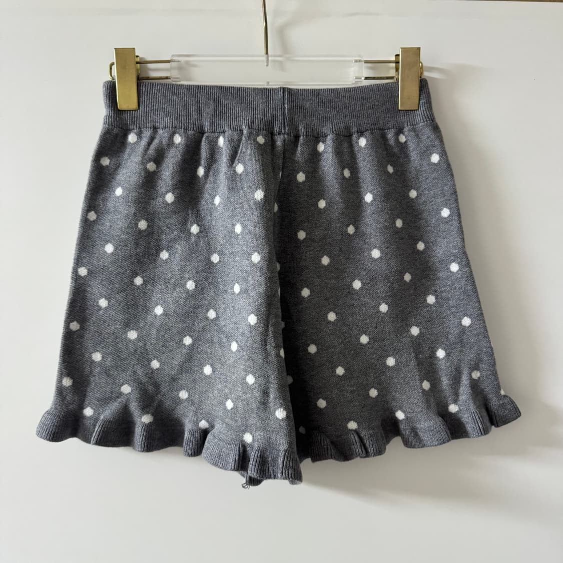 새상품 니트 밑단 프릴 도트 반바지 (그레이) 상품이미지5