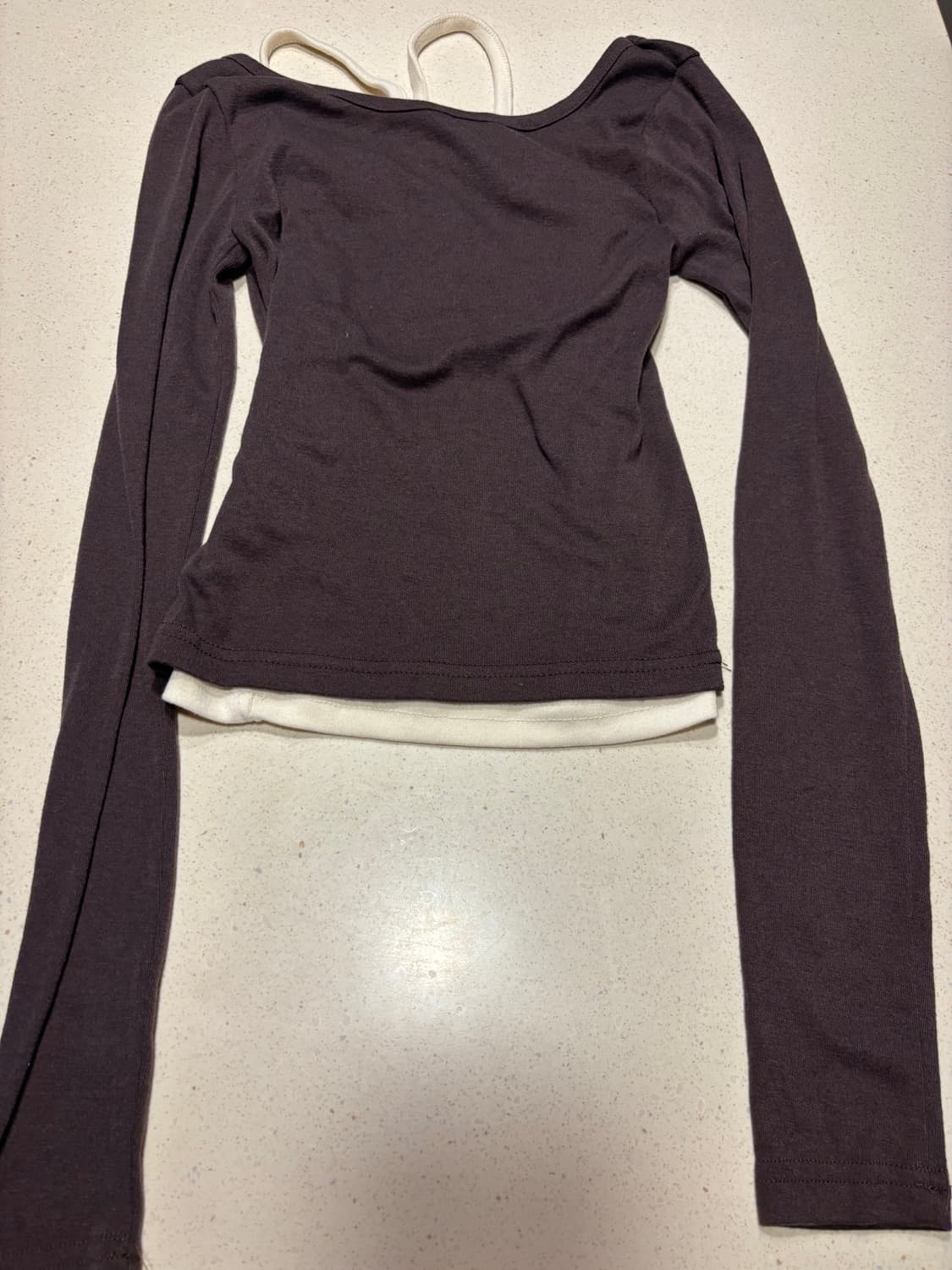 브라운 레이어드 긴팔 티셔츠 상품이미지3