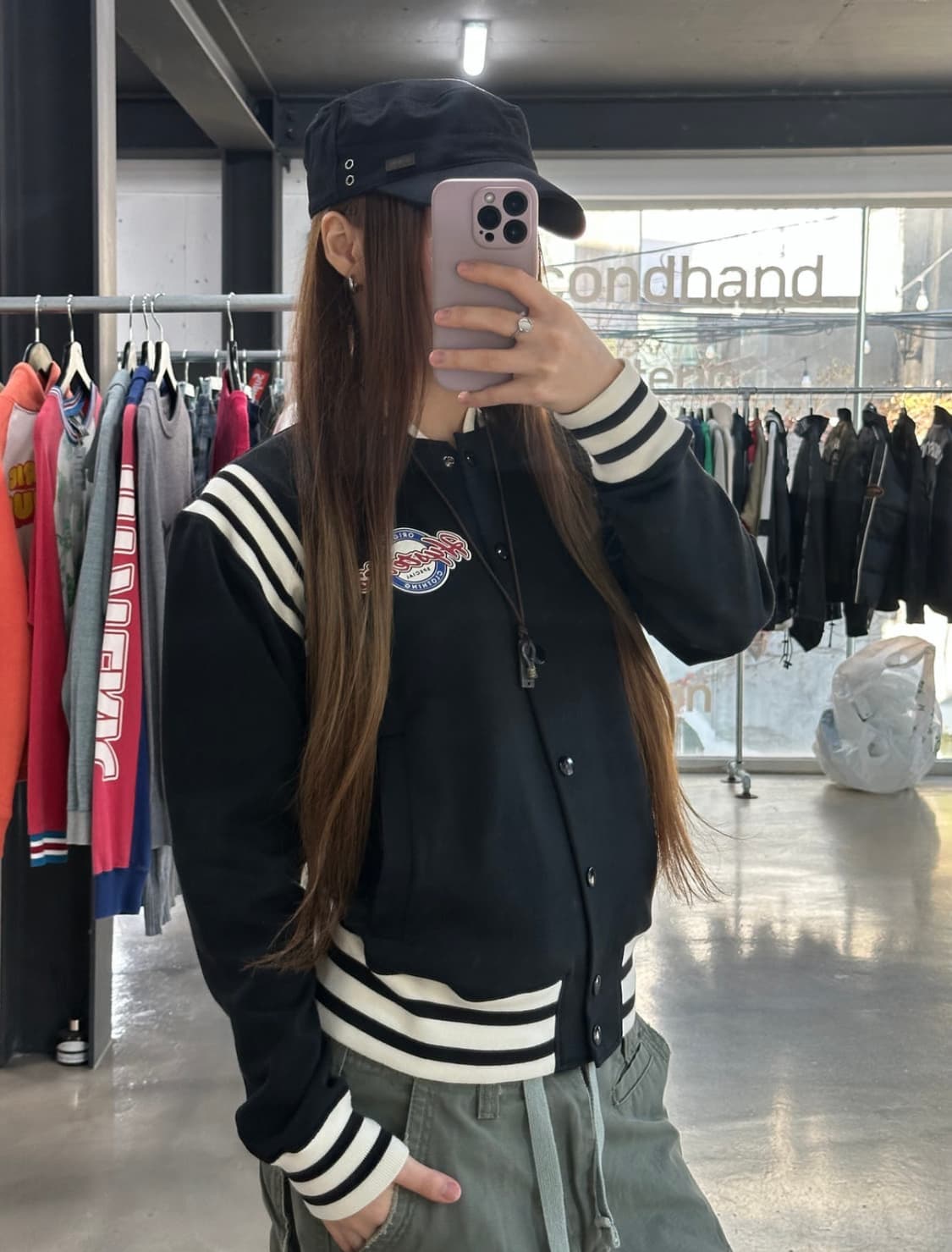 히스테릭글래머 90s 백로고 코튼 스타디움자켓 상품이미지3