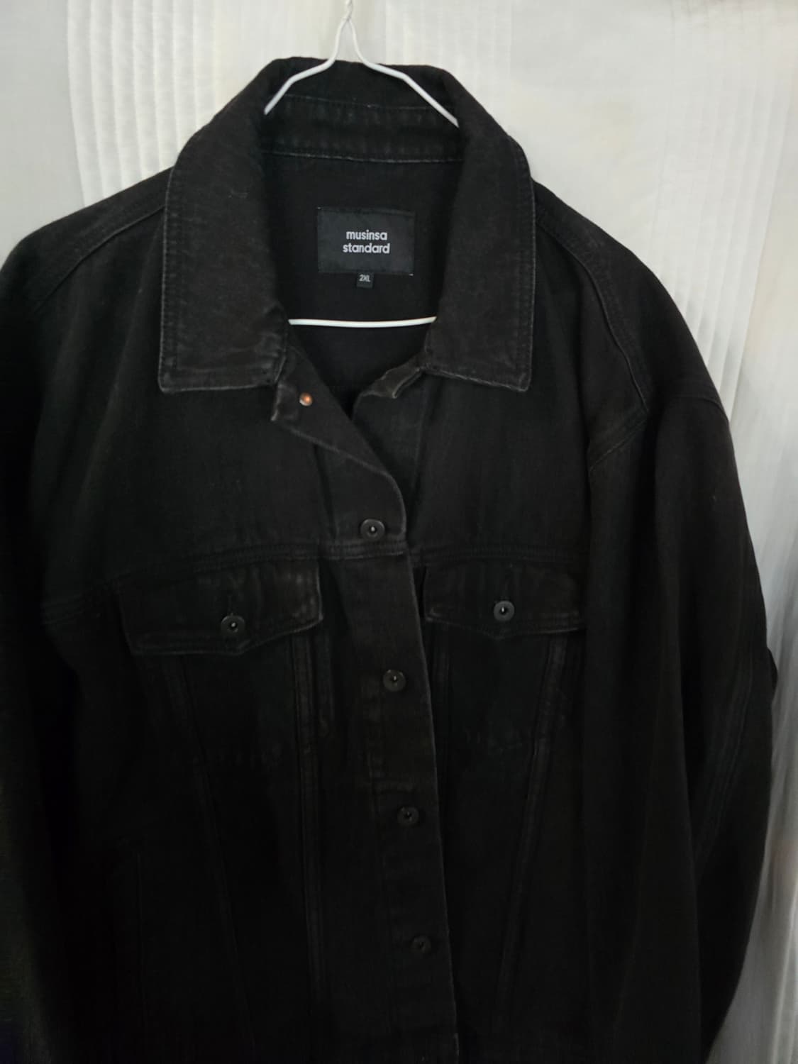 무신사 스탠다드 블랙 데님 오버핏자켓 상품이미지1