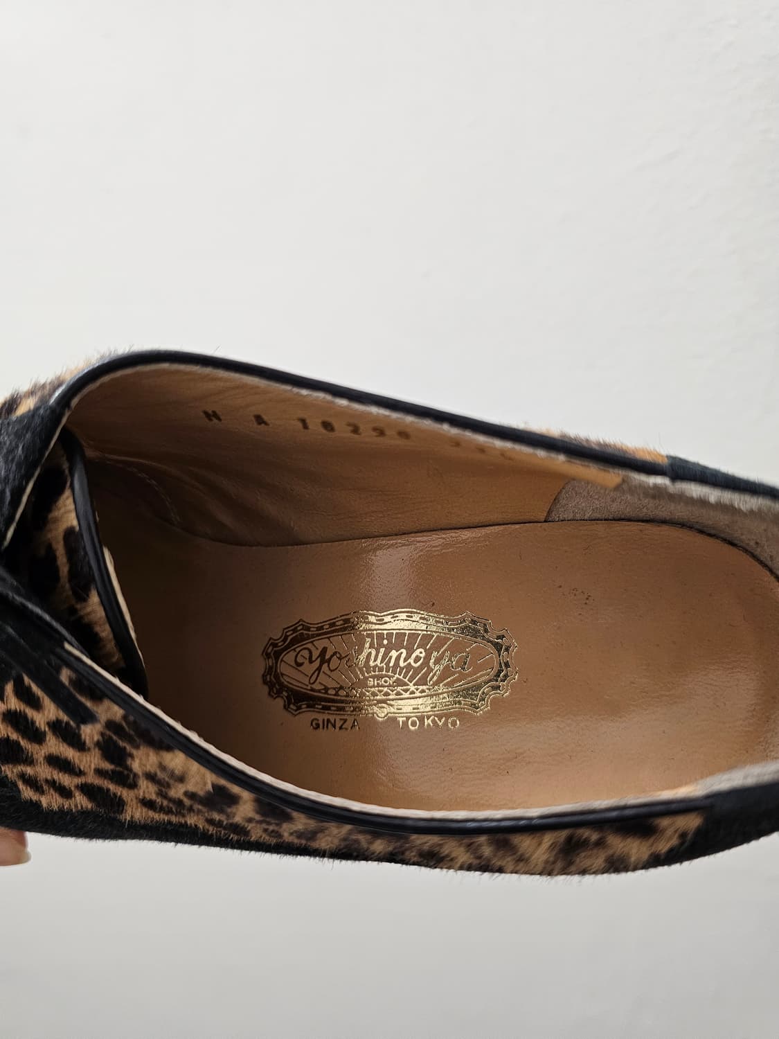 Ginza Yoshinoya 레오파드 송치 스웨이드 로퍼(박스X새제품) 상품이미지6