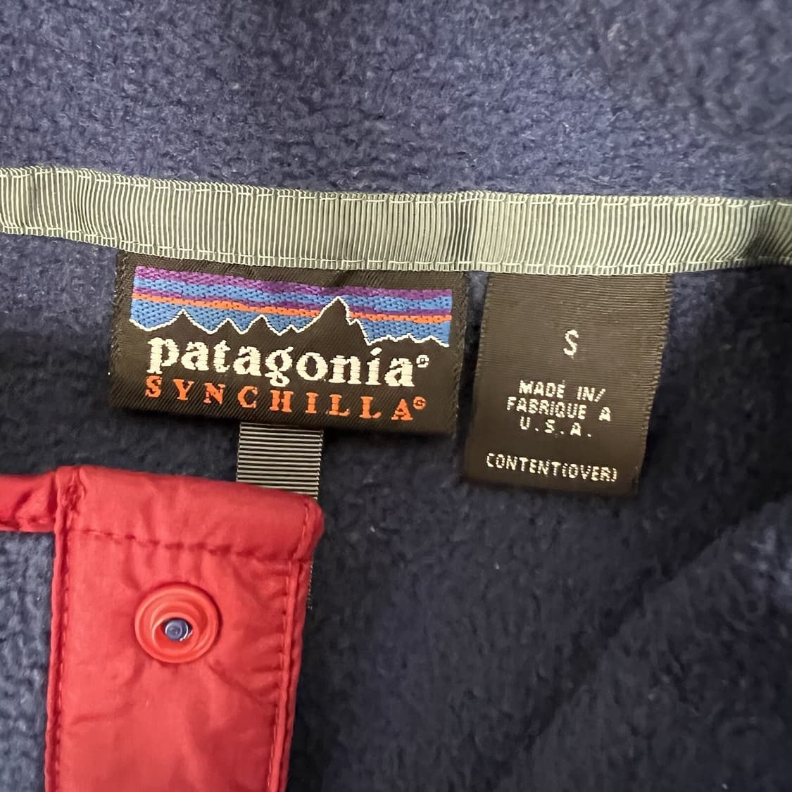 90s 파타고니아 신칠라 스냅-T 네이비/레드 자메이카 상품이미지4