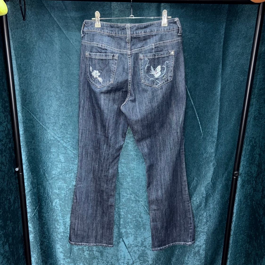 (31) 빈티지 나비 자수 디테일 부츠컷 데님 팬츠 상품이미지3