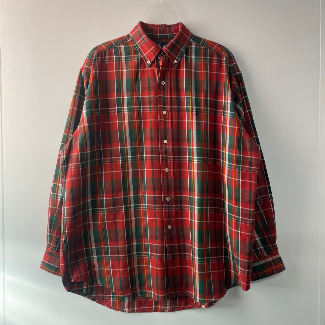 90s 폴로 랄프로렌 체크 패턴 빅 셔츠 상품이미지1