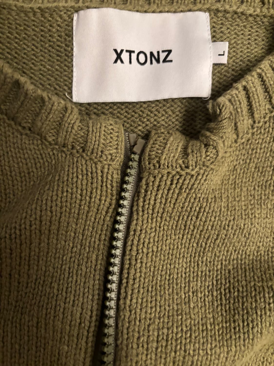 엑스톤즈 XTK037 보운 니트 집업 (KHAKI) L사이즈 상품이미지3