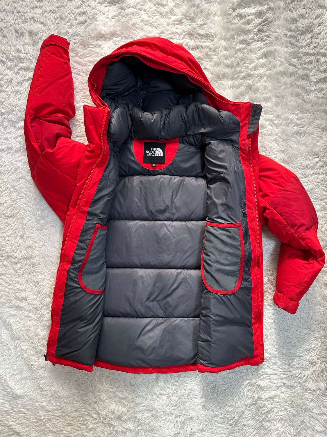 노스페이스 키즈 패딩 85(M) 빨간색 상품이미지7