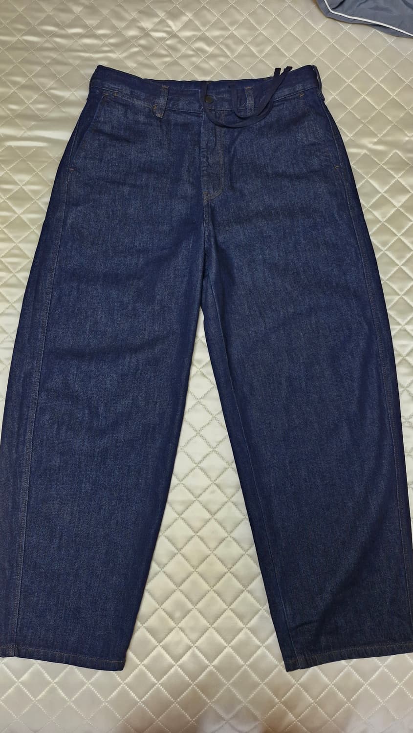 유니클로 와이드테이퍼드진 68blue M사이즈 상품이미지2