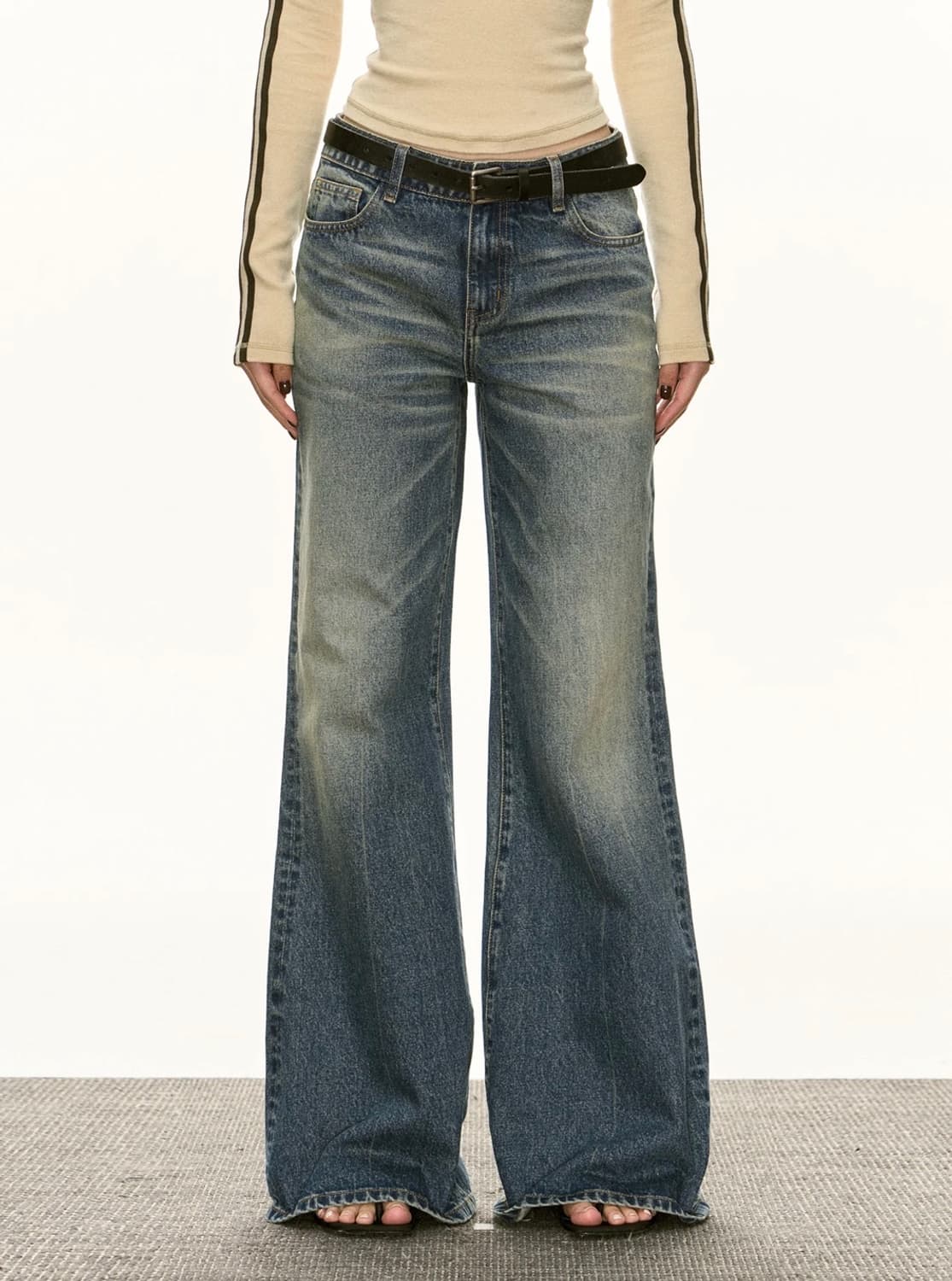 [Ariseism] 새제품 Simona pants 시모나 워싱 와이드 팬 상품이미지1