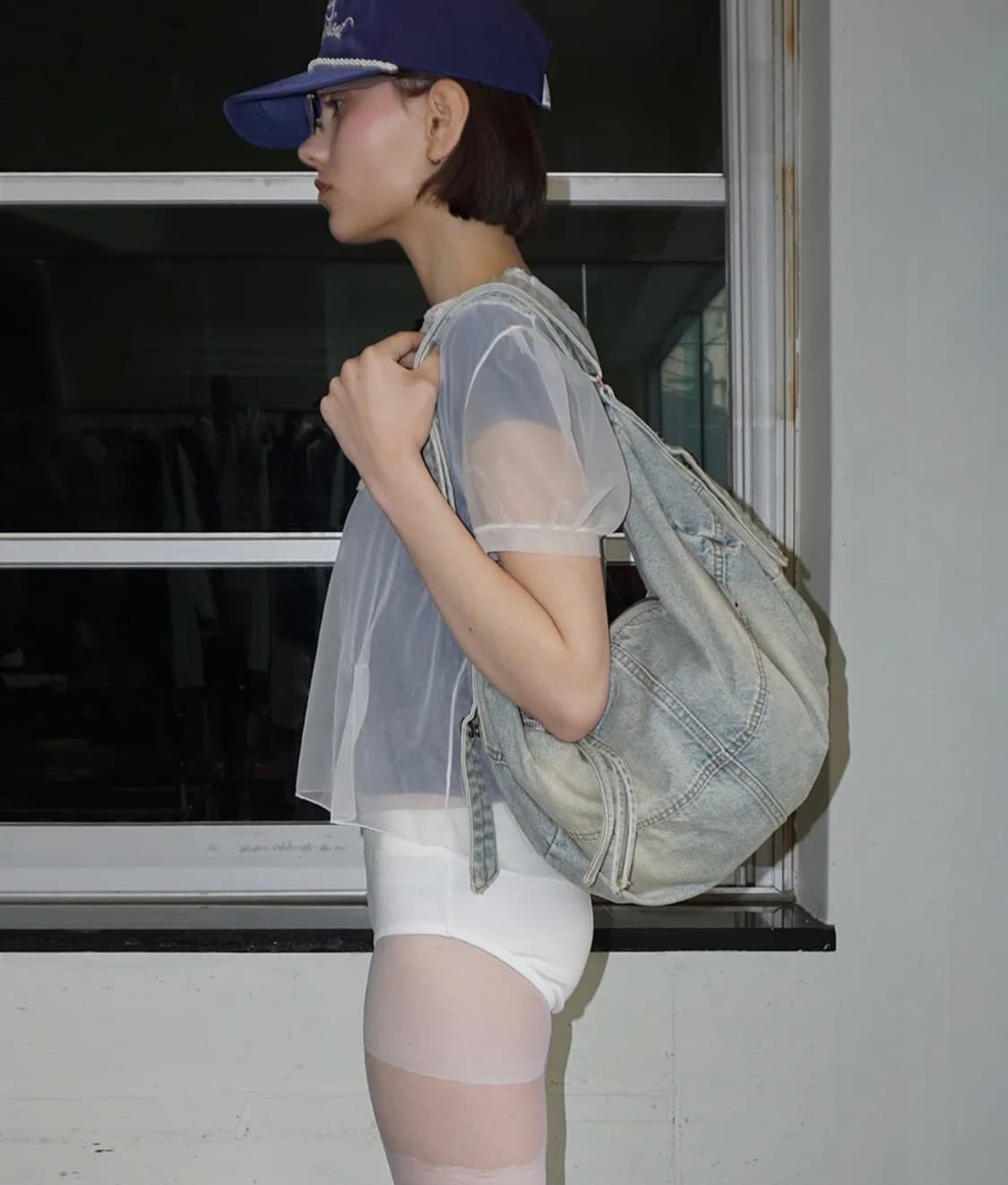 스컬프터 데님 더플백 워시드 블루 상품이미지1