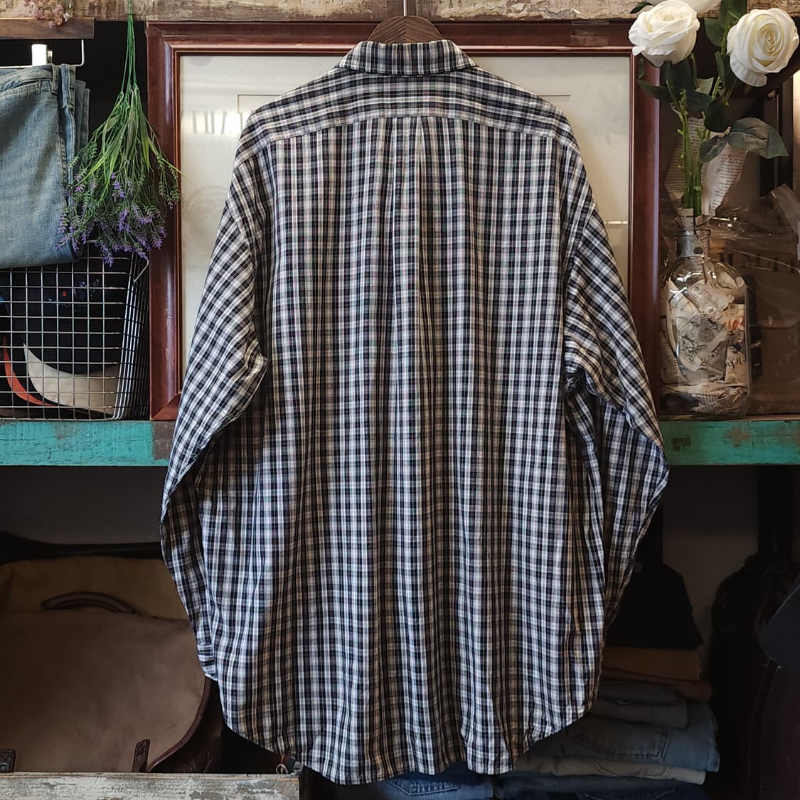90s 폴로 빅셔츠 체크셔츠 아메리칸 옥스포드 XL 상품이미지3