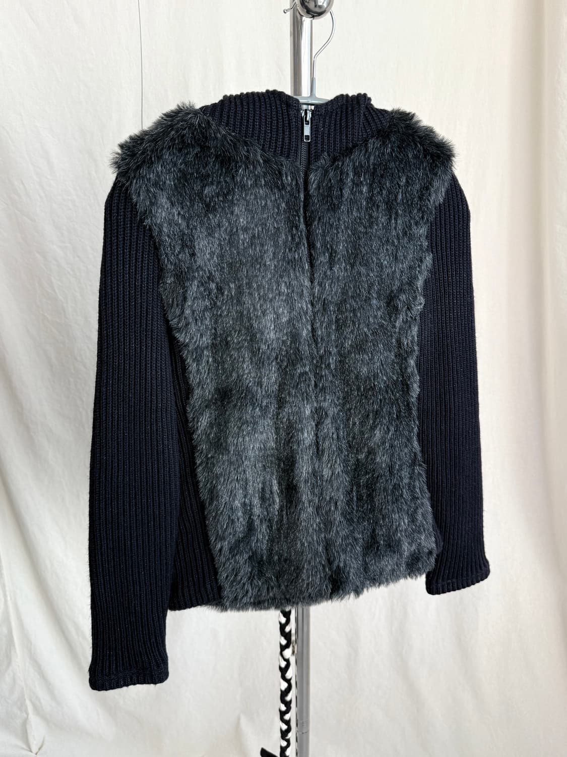 퍼 도킹 니트 후드집업 상품이미지4