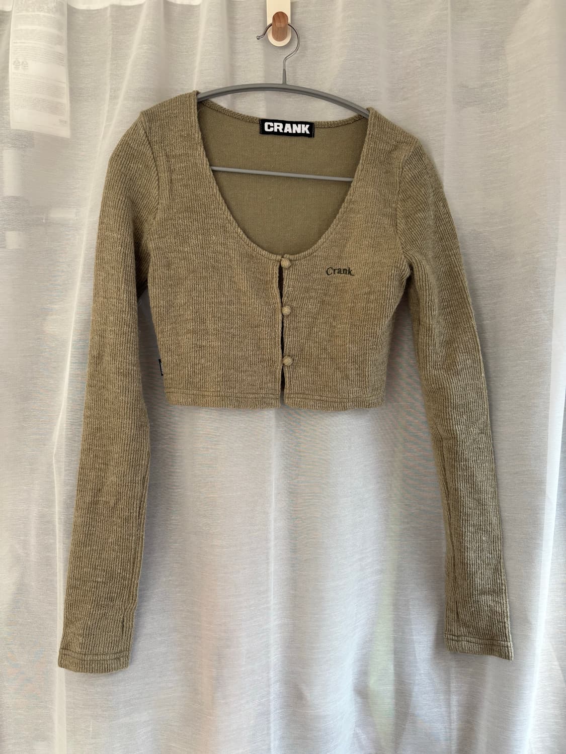 크랭크 니트 워머 가디건 카키 상품이미지1