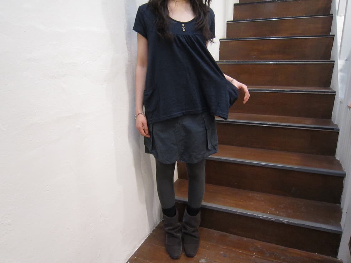 빈티지 라운드넥 니트 네이비 상품이미지3