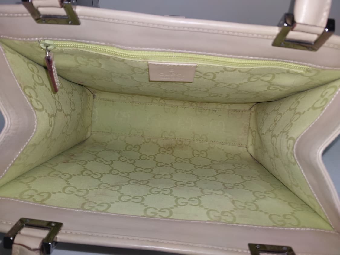 구찌 빈티지 레더 재키백 베이지 상품이미지7