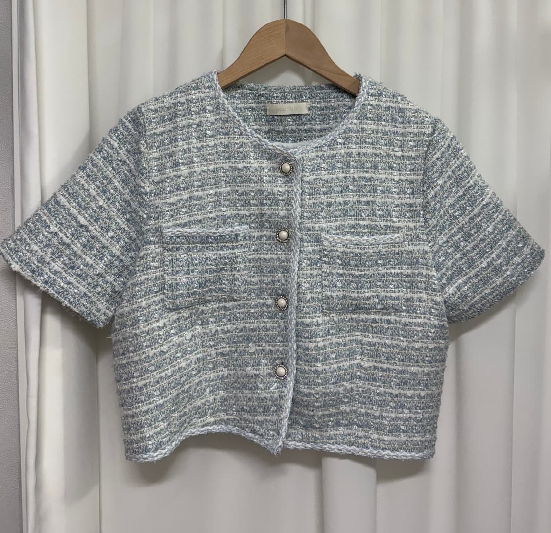 파프리카 반팔 트위드 자켓 상품이미지1