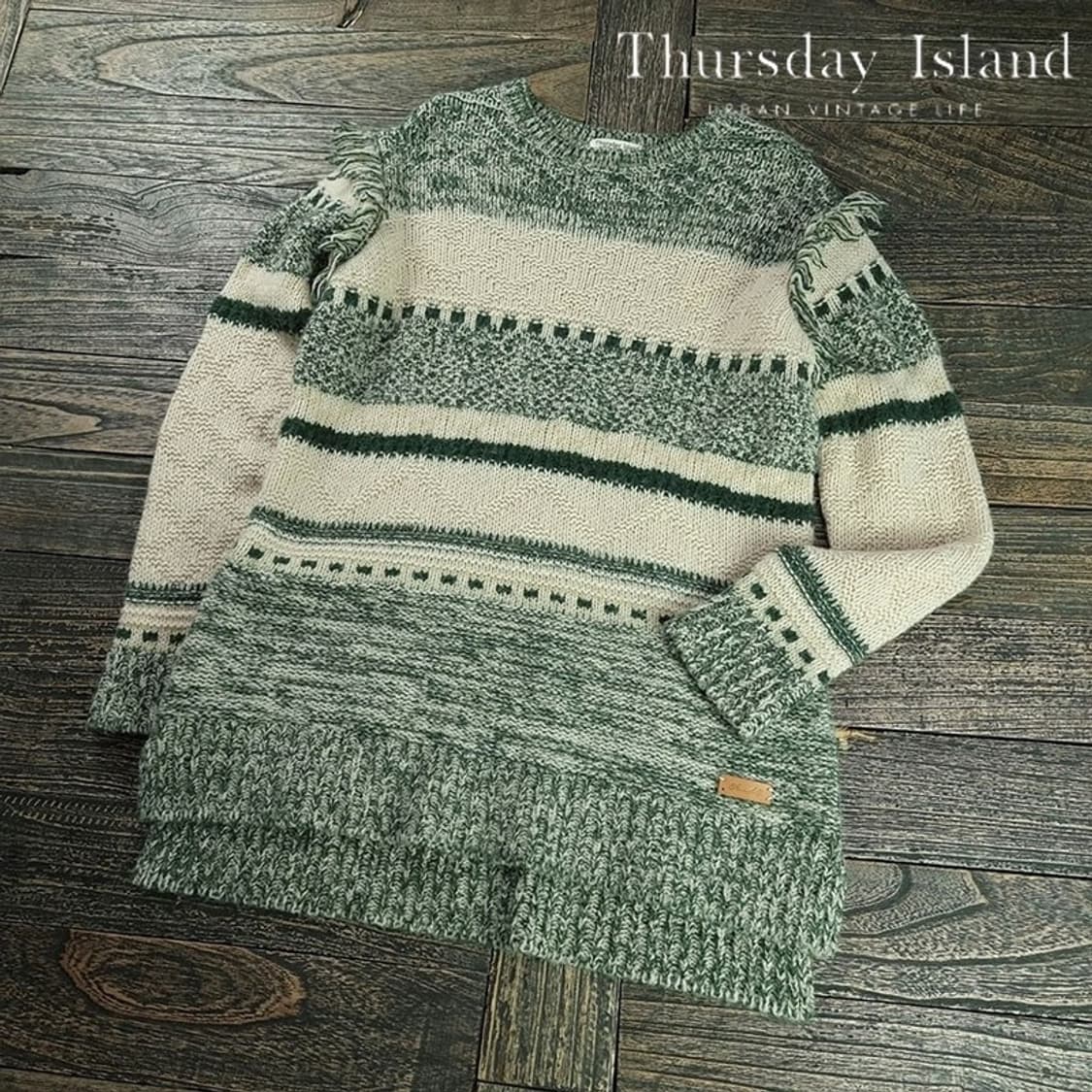 [써스데이아일랜드] 에스닉 패턴 오버핏 롱 니트 M19640 상품이미지1