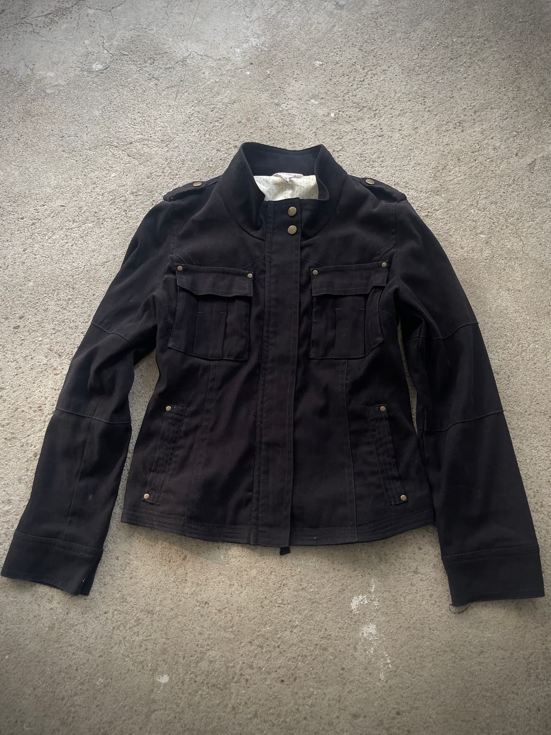 Miltery highneck button jacket 상품이미지2
