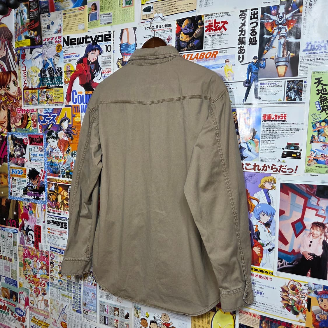 JPN 절개라인 투포켓 브라운 워크 셔츠 상품이미지5