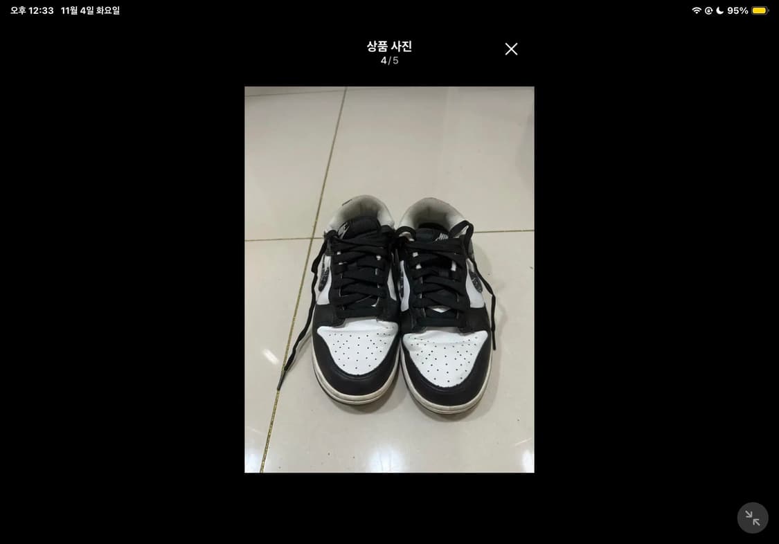 나이키 덩크 로우 에센셜 블랙 프레즐리 235 상품이미지4