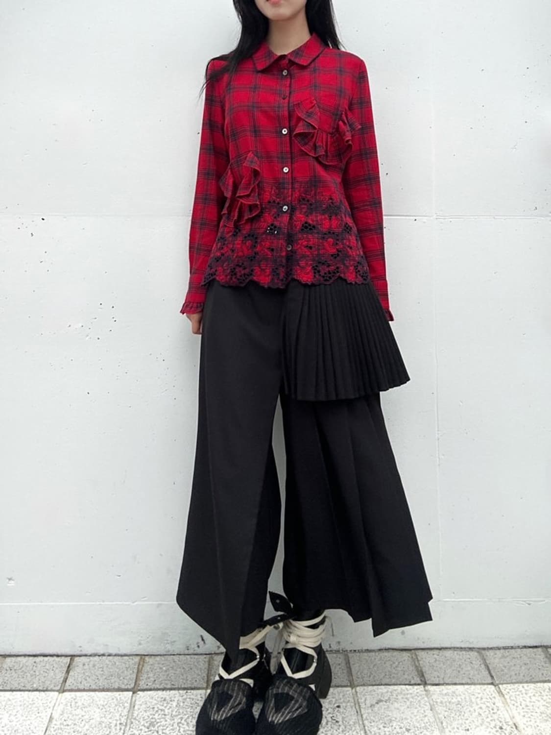Pintuck warm mini skirt / black 상품이미지4