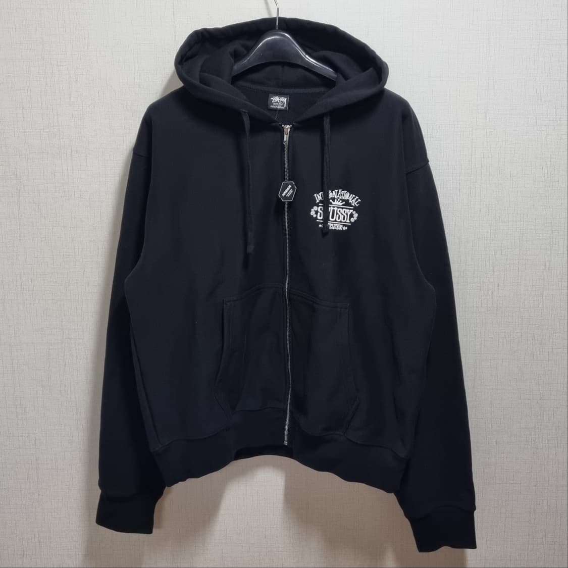 스투시 월드와이드 집업 후드 블랙 XL 상품이미지1