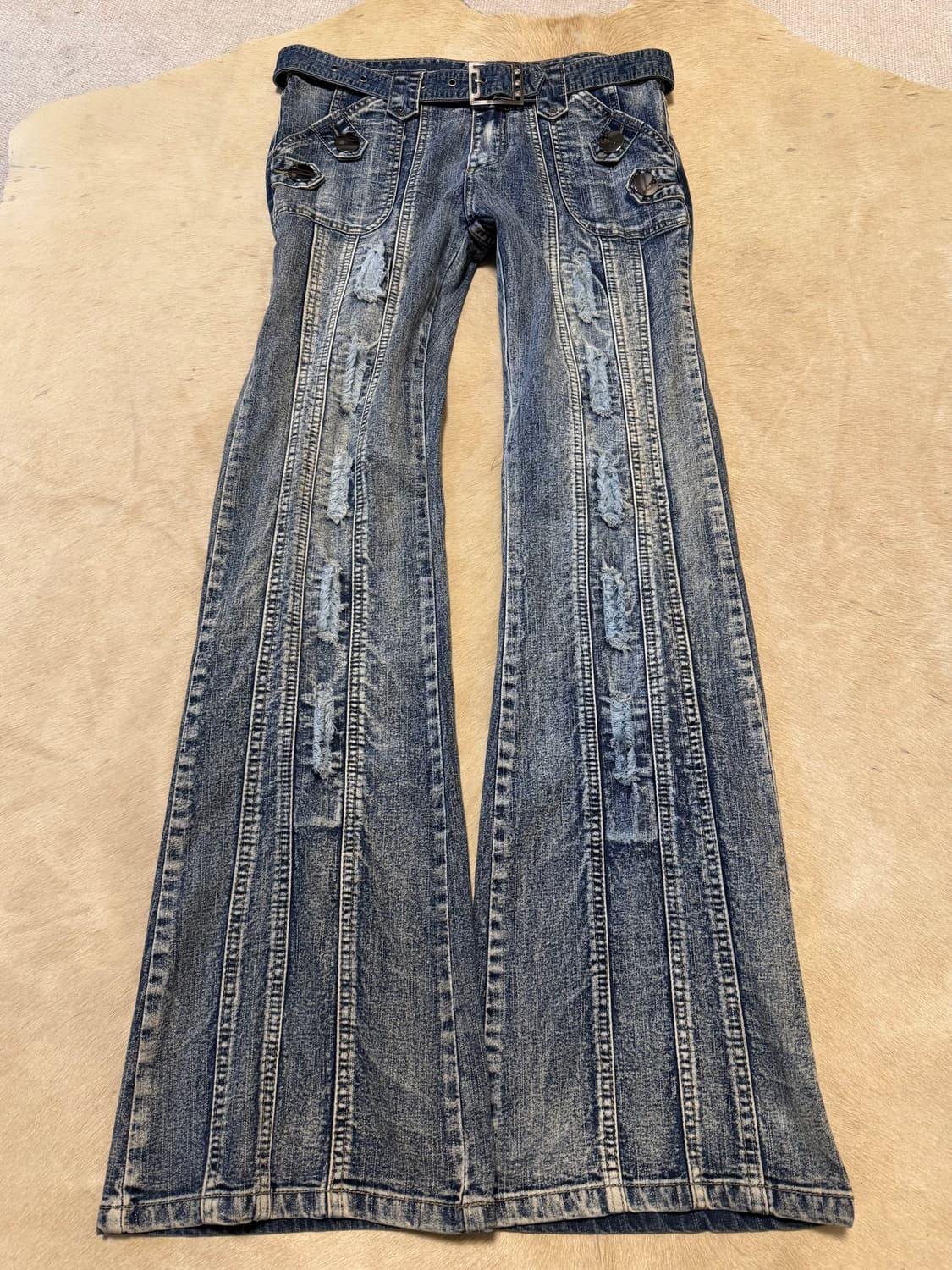 워싱 데미지 데님팬츠 상품이미지3