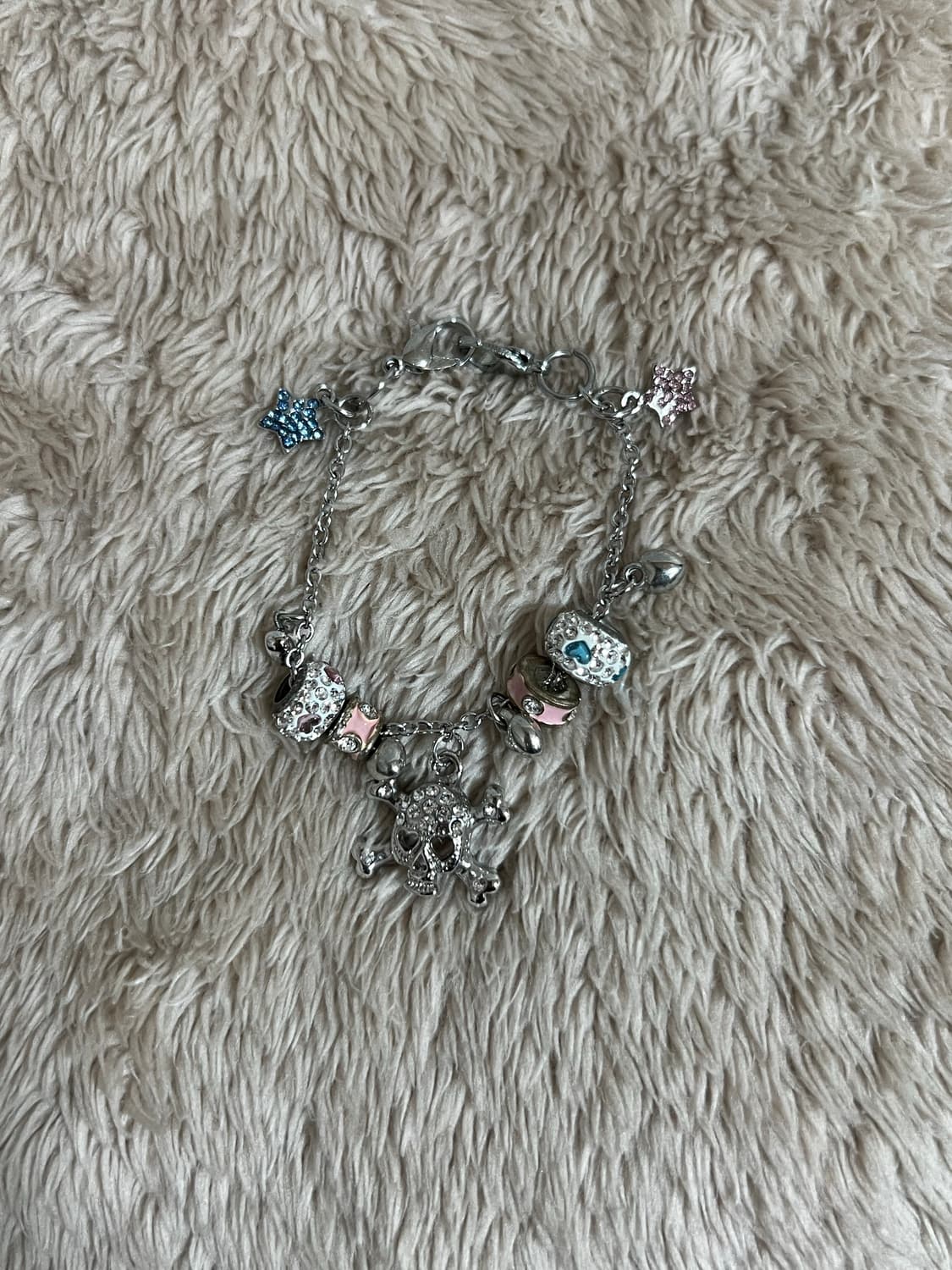 갸루 펑크 y2k 빈티지 체인 볼드 큐빅 챰 팔찌 상품이미지3