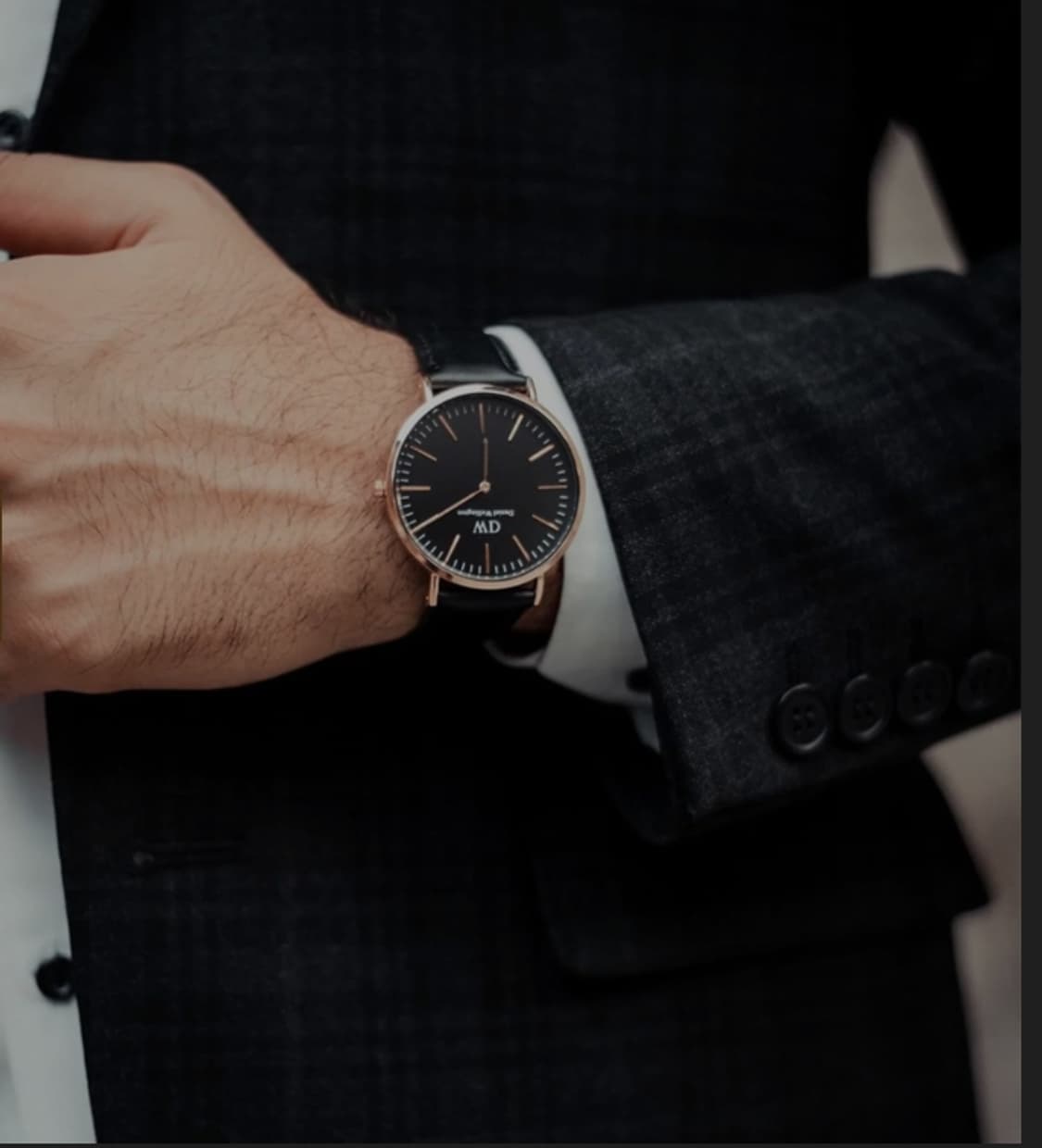 # 다니엘웰링턴 클래식 쉐필드 블랙 로즈골드 남성 명품시계 급처 상품이미지2