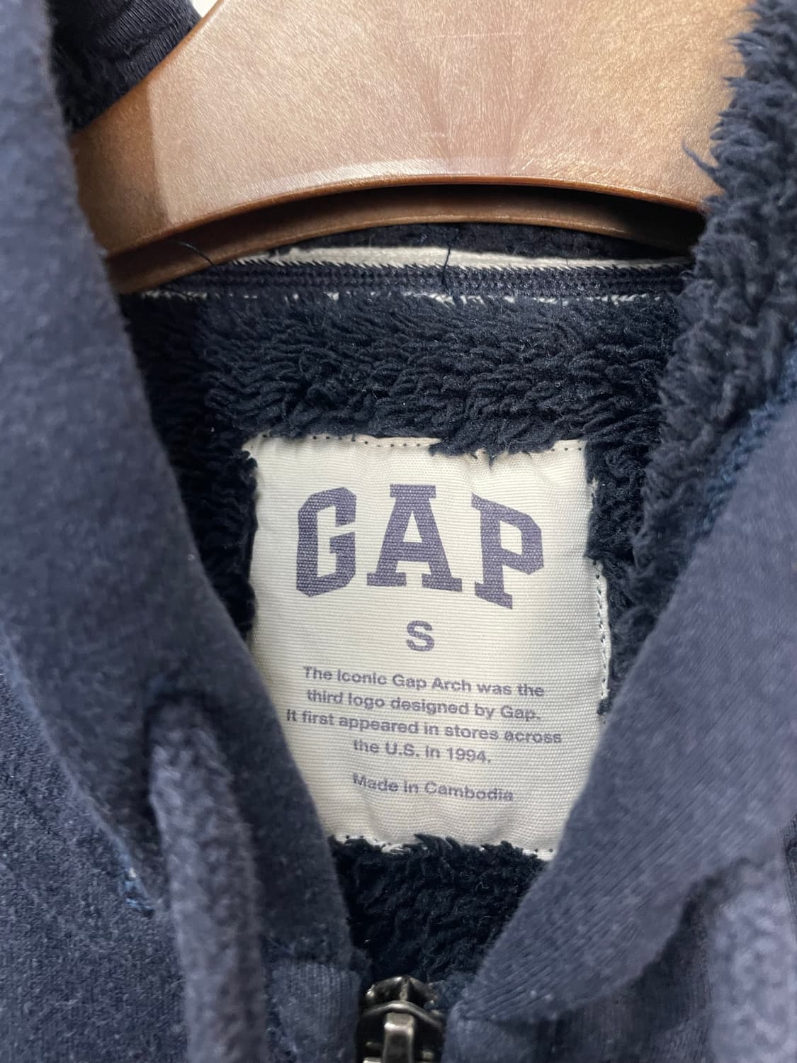 갭 네이비 로고 보아털 후드집업 H992 상품이미지6