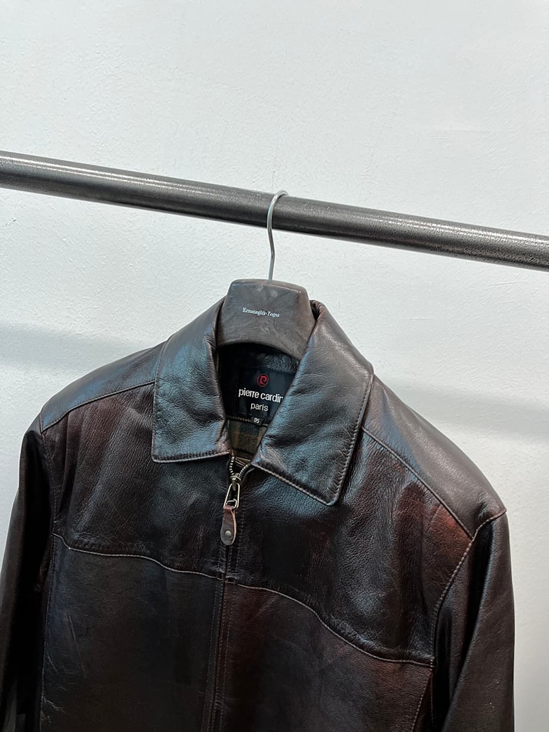 100) 피에르가르뎅 90s 가죽 봄버  상품이미지2