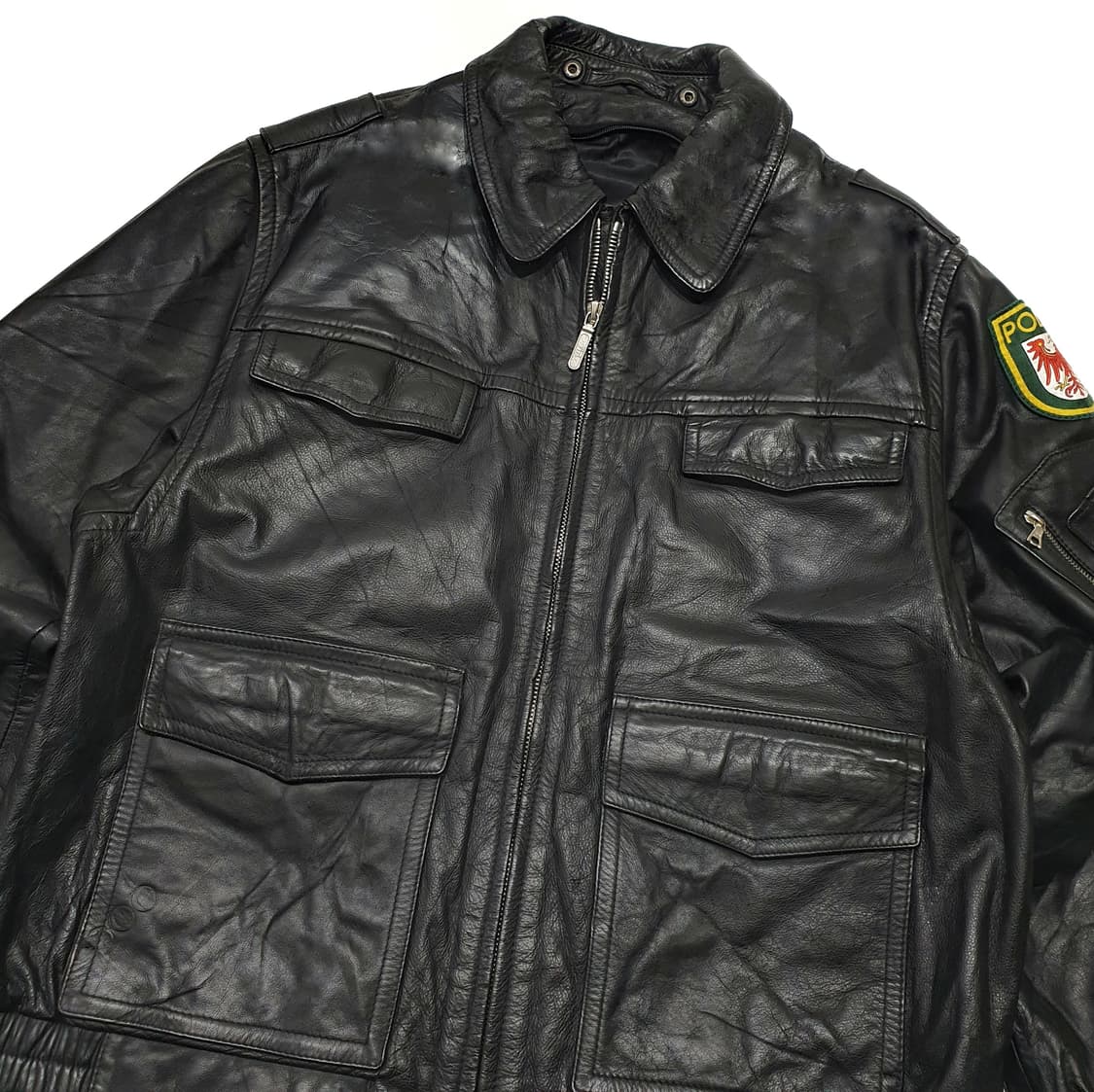 빈티지 90s polizei 독일 경찰 가죽자켓 105-110 상품이미지3