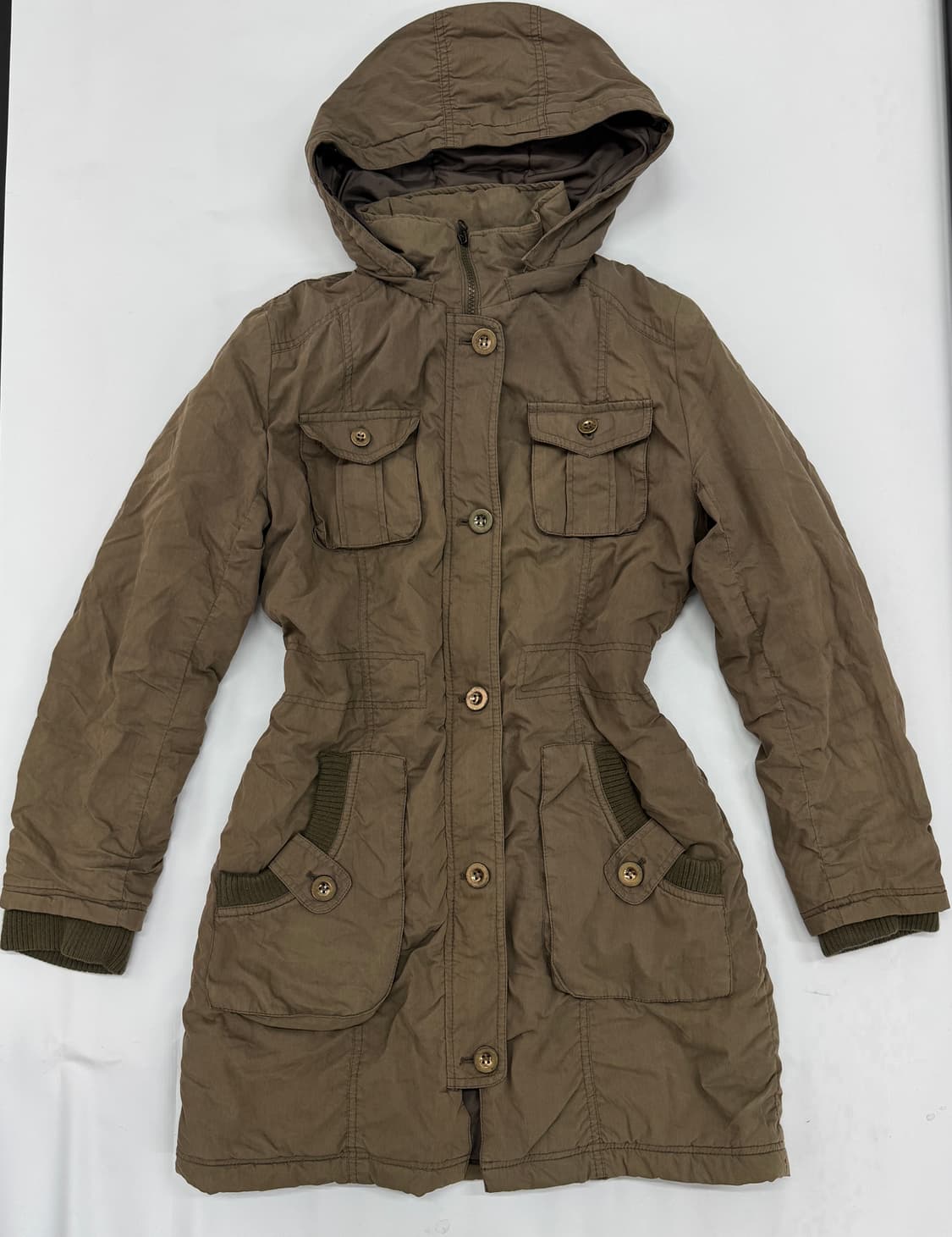 C.O.L.Z.A 그런지 카키 브라운 야상 아우터 러블리 라떼 히피 상품이미지3